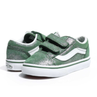 Vans Old Skool V Tinsel Suede GREEN/TRUE WHITE