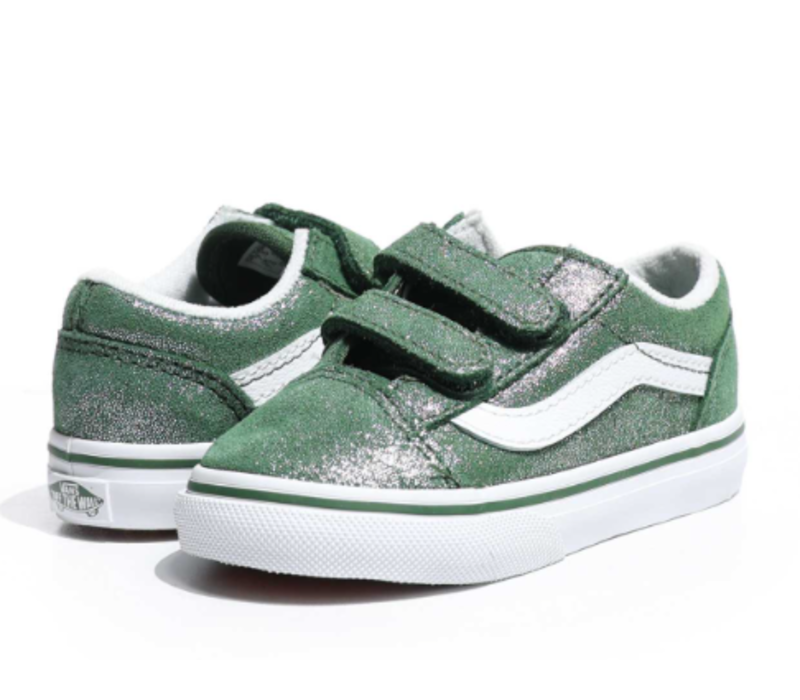 Vans Old Skool V Tinsel Suede GREEN/TRUE WHITE