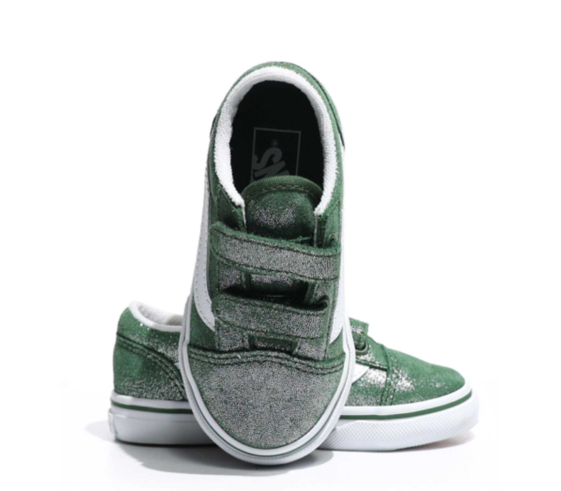 Vans Old Skool V Tinsel Suede GREEN/TRUE WHITE