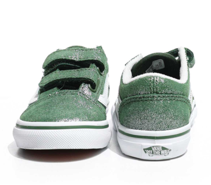 Vans Old Skool V Tinsel Suede GREEN/TRUE WHITE