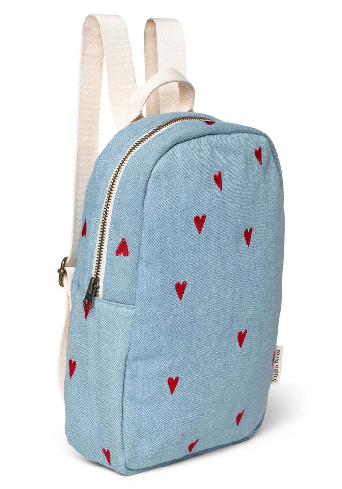 Studio Noos Denim Hearts Mini Backpack