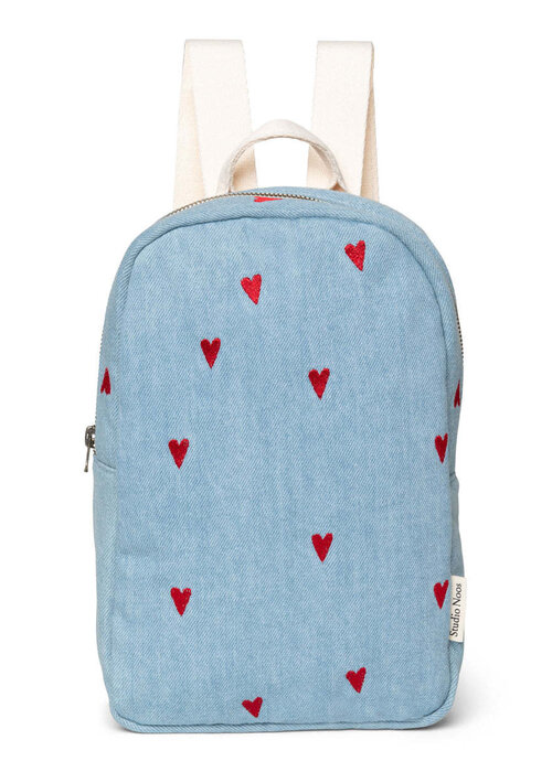 Studio Noos Studio Noos Denim Hearts Mini Backpack