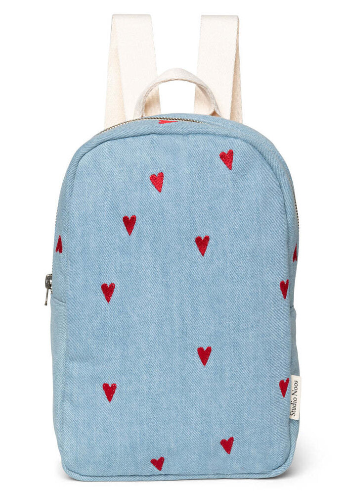 Studio Noos Denim Hearts Mini Backpack