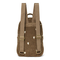 Studio Noos Brown Teddy Hearts Mini Backpack
