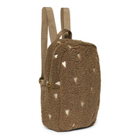 Studio Noos Brown Teddy Hearts Mini Backpack