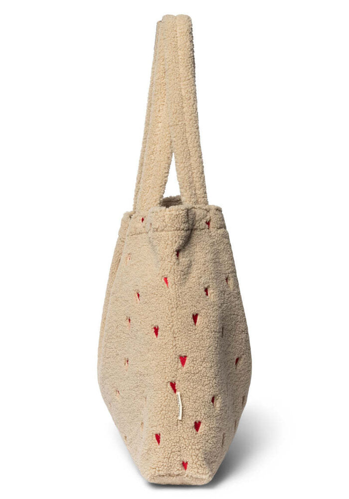 Studio Noos Ecru Teddy Hearts Mom Bag