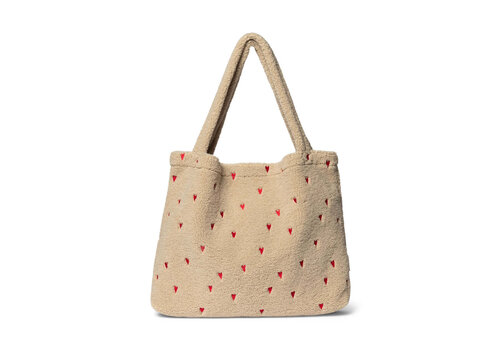 Studio Noos Studio Noos Ecru Teddy Hearts Mom Bag