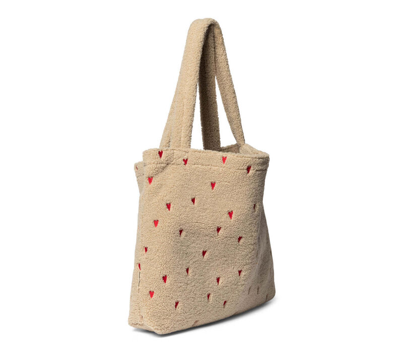 Studio Noos Ecru Teddy Hearts Mom Bag