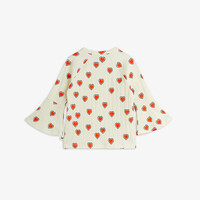 Mini Rodini Outlined hearts trumpet sleeve top Offwhite
