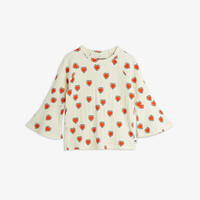 Mini Rodini Outlined hearts trumpet sleeve top Offwhite