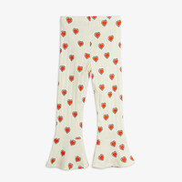 Mini Rodini Outlined hearts flared trousers Offwhite
