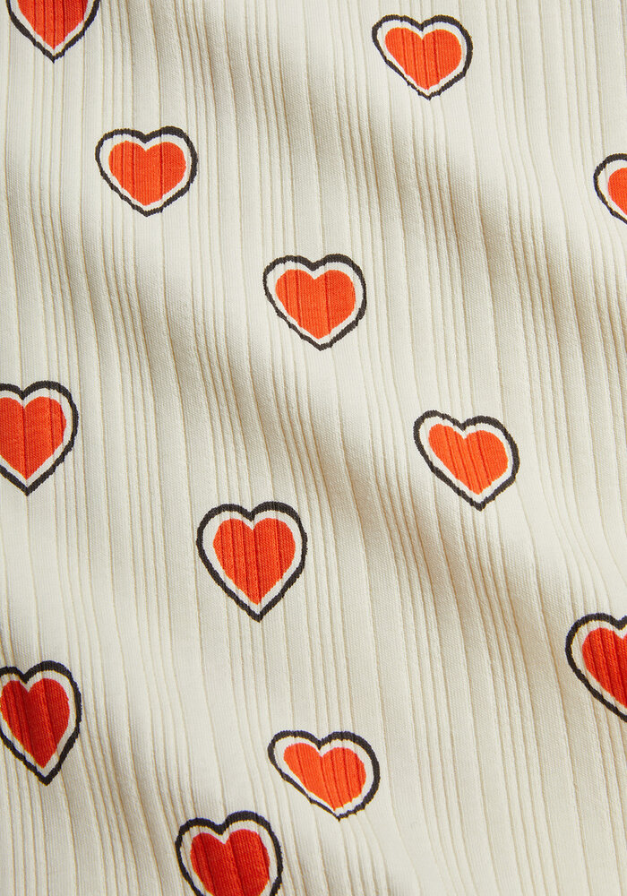 Mini Rodini Outlined hearts flared trousers Offwhite