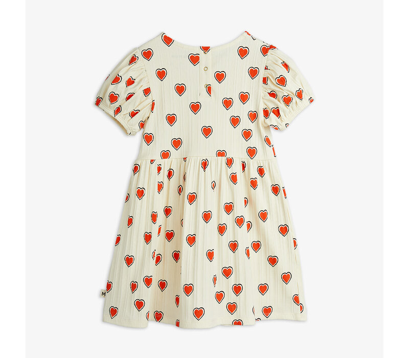 Mini Rodini Outlined hearts aop ss dress Offwhite