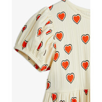 Mini Rodini Outlined hearts aop ss dress Offwhite