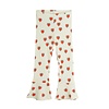Mini Rodini Outlined hearts flared trousers Offwhite