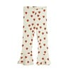 Mini Rodini Mini Rodini Outlined hearts flared trousers Offwhite