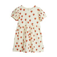 Mini Rodini Outlined hearts aop ss dress Offwhite