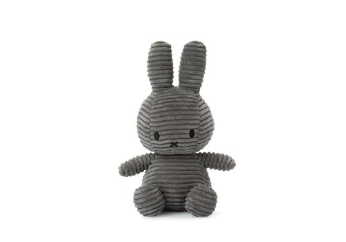 Bon Ton Toys Nijntje - Miffy Sitting Corduroy Eco Grey -23 cm