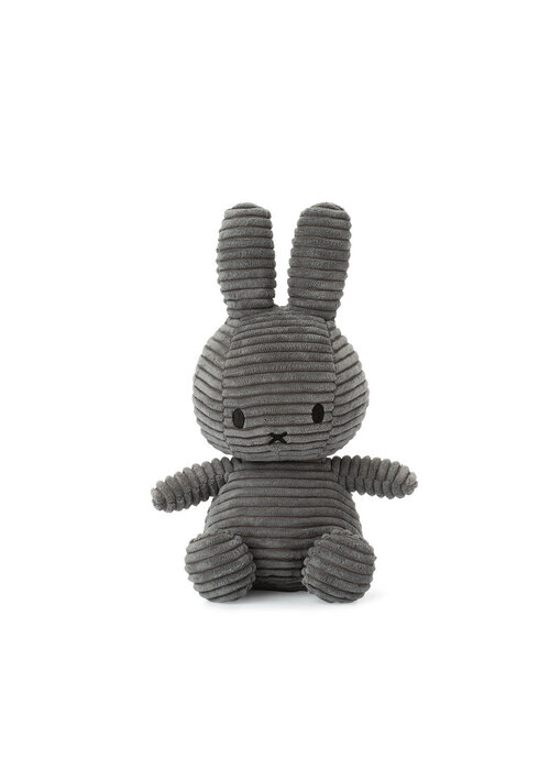 Bon Ton Toys Nijntje - Miffy Sitting Corduroy Eco Grey -23 cm