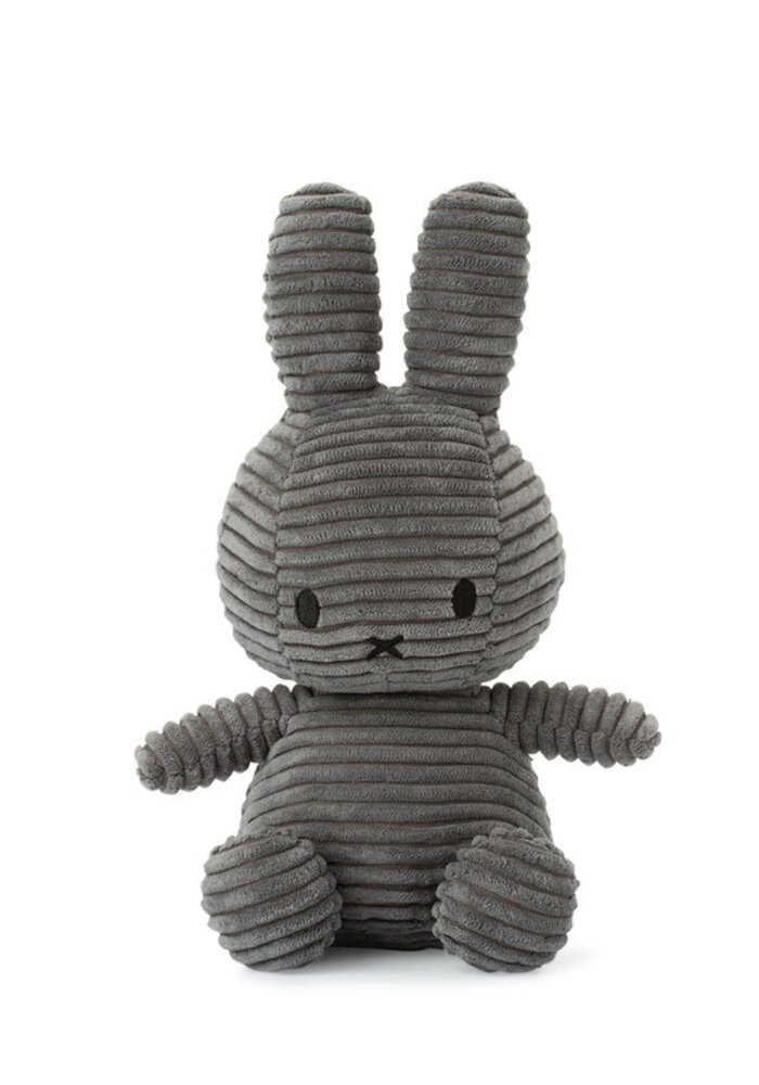 Nijntje - Miffy Sitting Corduroy Eco Grey -23 cm