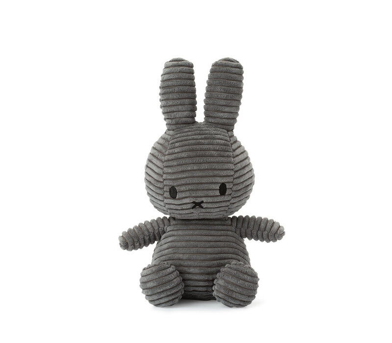 Nijntje - Miffy Sitting Corduroy Eco Grey -23 cm