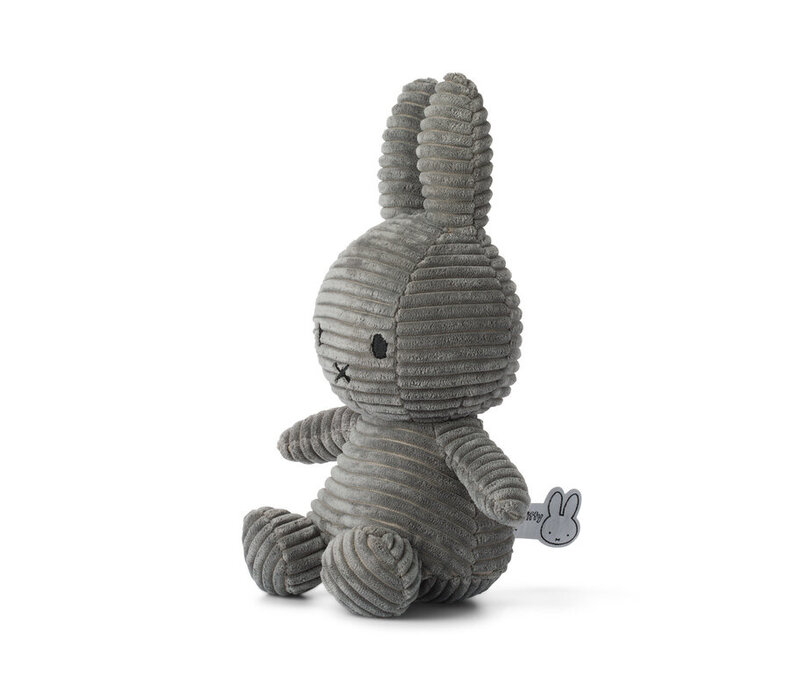 Nijntje - Miffy Sitting Corduroy Eco Grey -23 cm