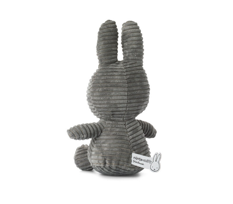 Nijntje - Miffy Sitting Corduroy Eco Grey -23 cm