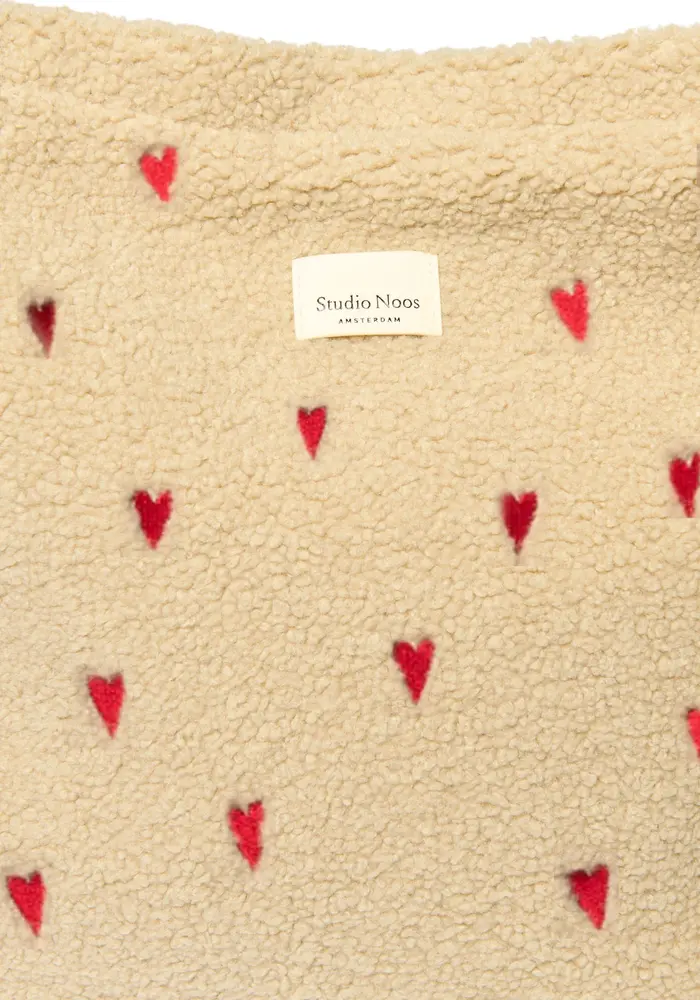 Studio Noos Ecru Teddy Hearts Mom Bag