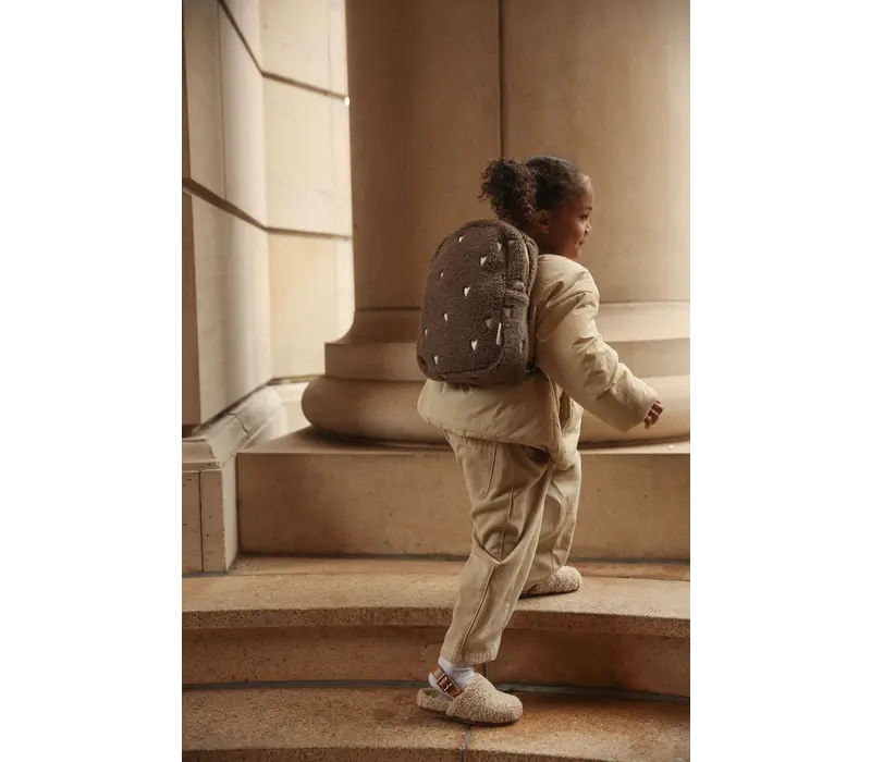 Studio Noos Brown Teddy Hearts Mini Backpack