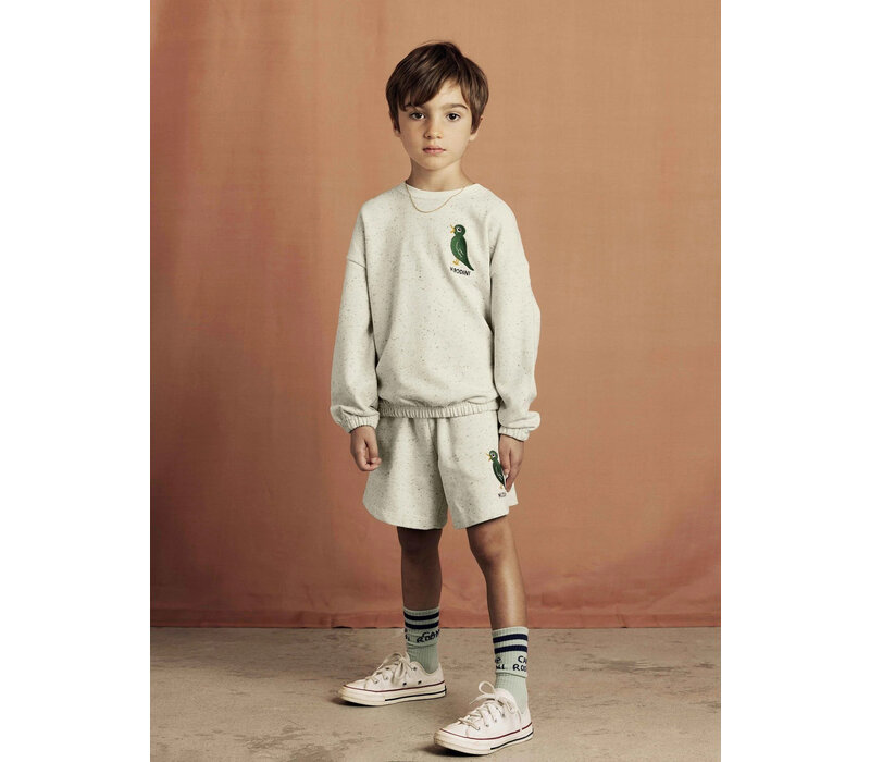 Mini Rodini Bird neps sweatshirt Offwhite