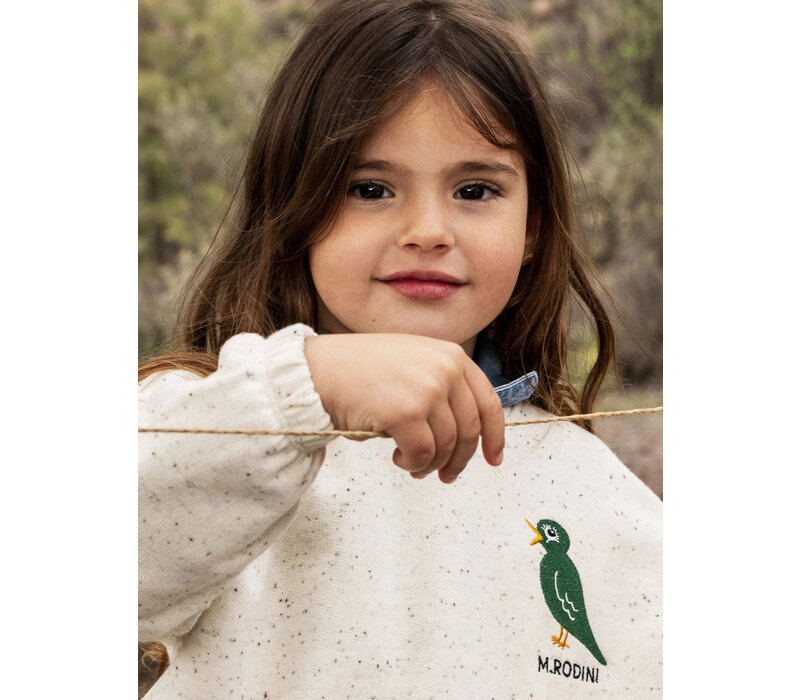 Mini Rodini Bird neps sweatshirt Offwhite