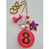 ByMelo Verjaardagsketting Rose/Glitter Cijfer 8
