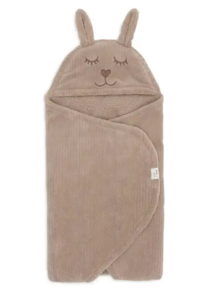Jollein Wikkeldeken Bunny Cloudy Rib - Milky Coffee