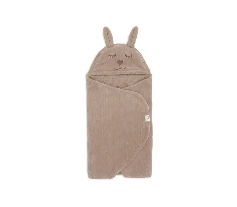 Jollein Wikkeldeken Bunny Cloudy Rib - Milky Coffee