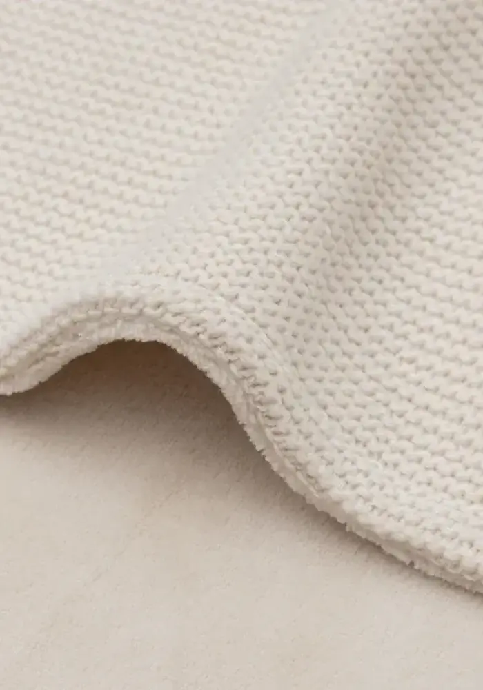 Jollein Deken Wieg 75x100cm Basic Knit - Oatmeal/Velvet