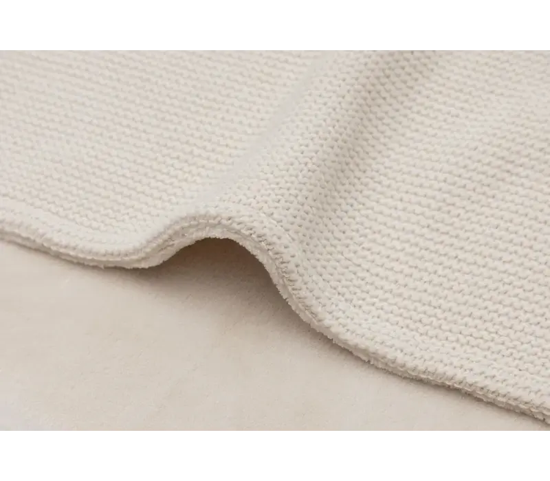 Jollein Deken Wieg 75x100cm Basic Knit - Oatmeal/Velvet