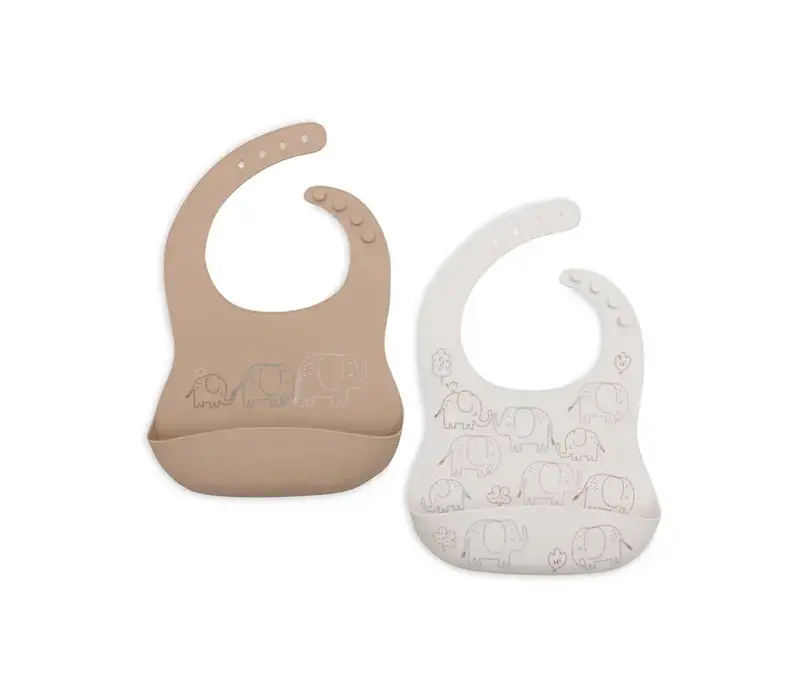 Jollein Slab Siliconen - Elephant Tales - 2 Stuks