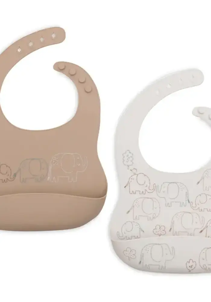 Jollein Slab Siliconen - Elephant Tales - 2 Stuks