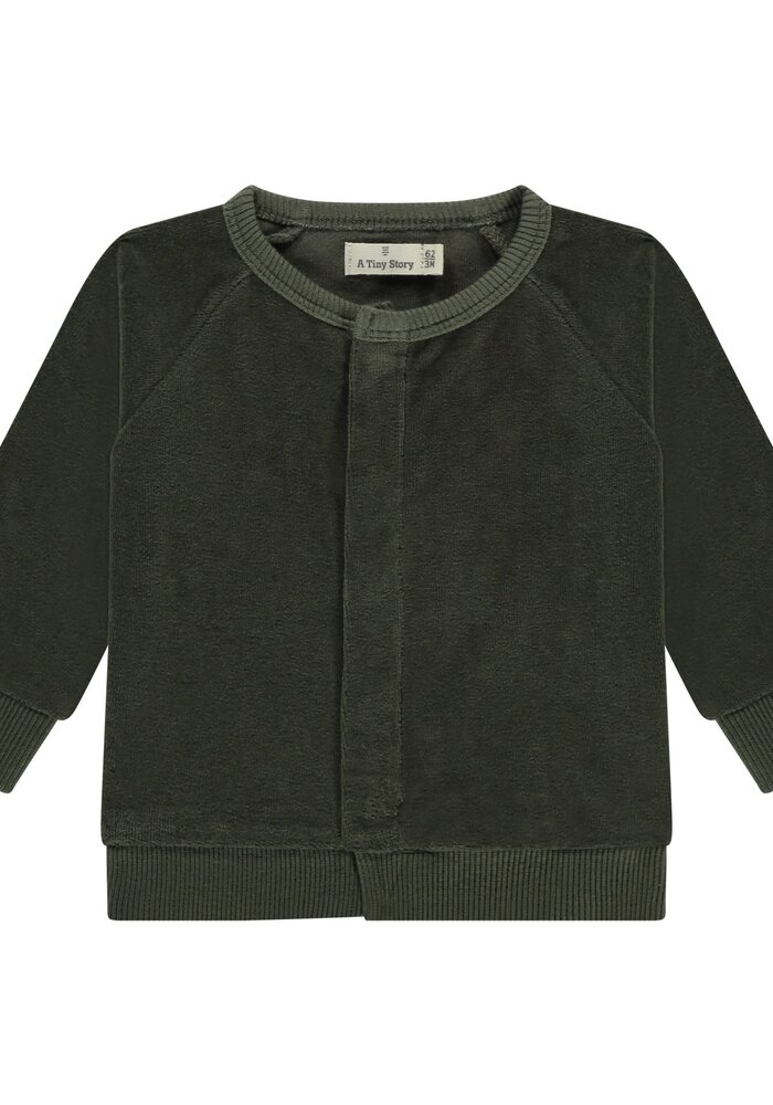 A TINY STORY baby cardigan Basil