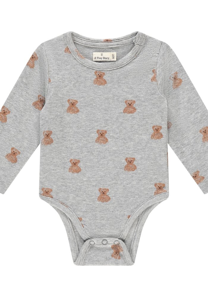 A TINY STORY baby t-shirt long sleeve light grey melang
