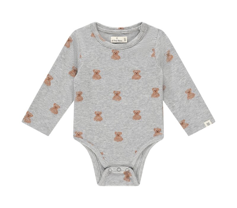 A TINY STORY baby t-shirt long sleeve light grey melang