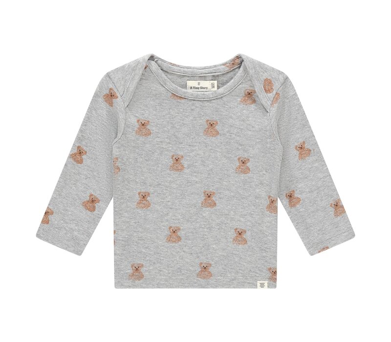 A TINY STORY baby t-shirt long sleeve light grey melange