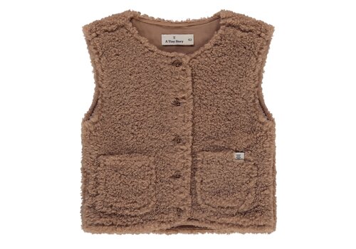 A TINY STORY A TINY STORY baby teddy sleeveless cardigan Cookie A TINY STORY A TINY STORY baby teddy sleeveless cardigan Cookie