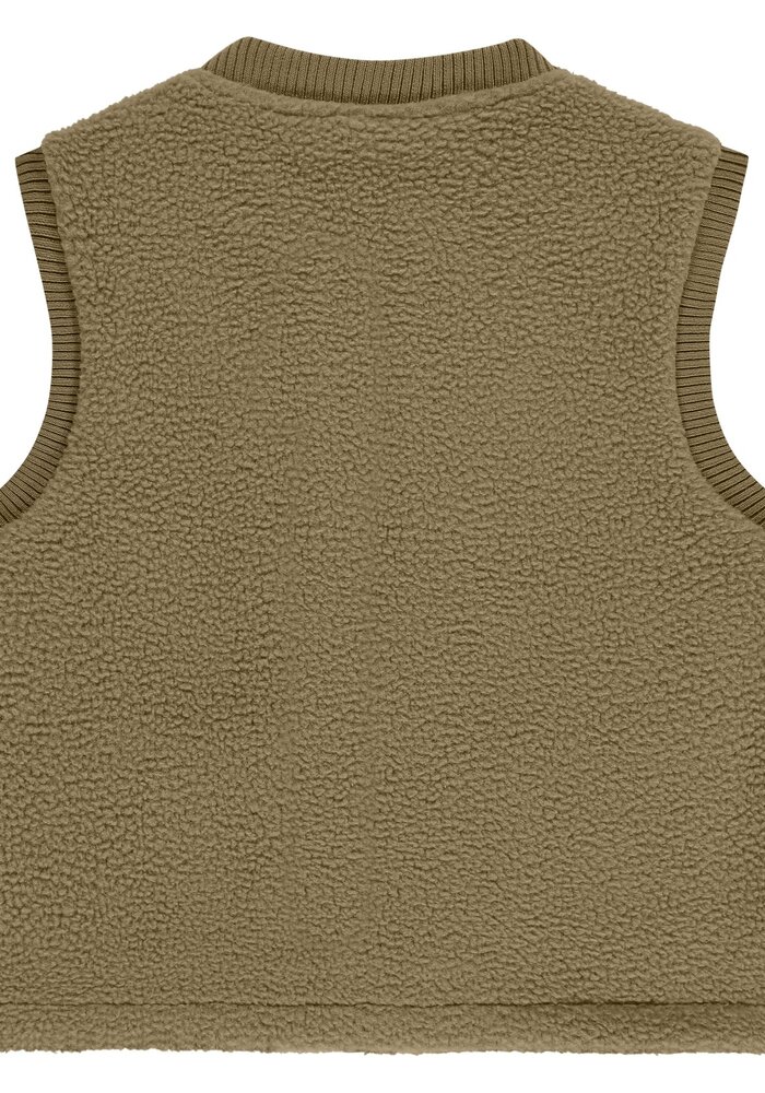 Stains and Stories boys sleeveless cardigan camel