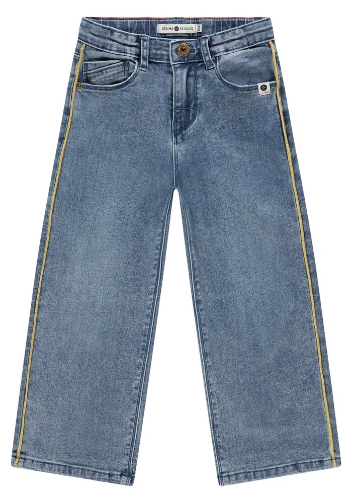 Stains and Stories girls denim wide leg blue denim