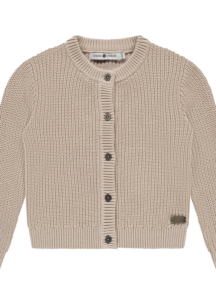 Stains and Stories girls cardigan beige