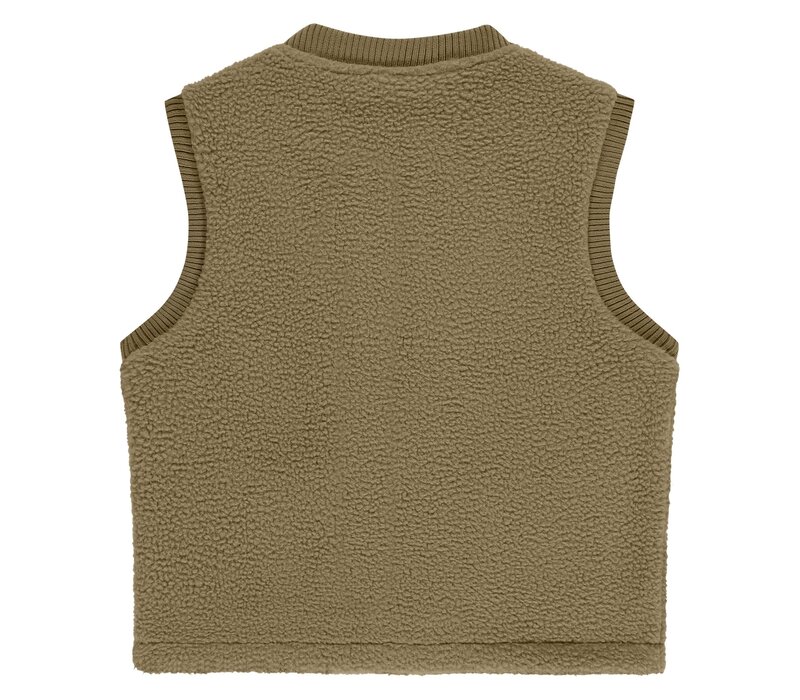 Stains and Stories boys sleeveless cardigan camel
