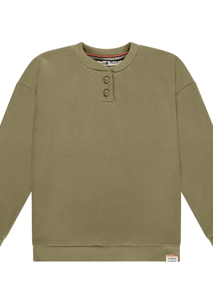 Stains and Stories boys t-shirt long sleeve army