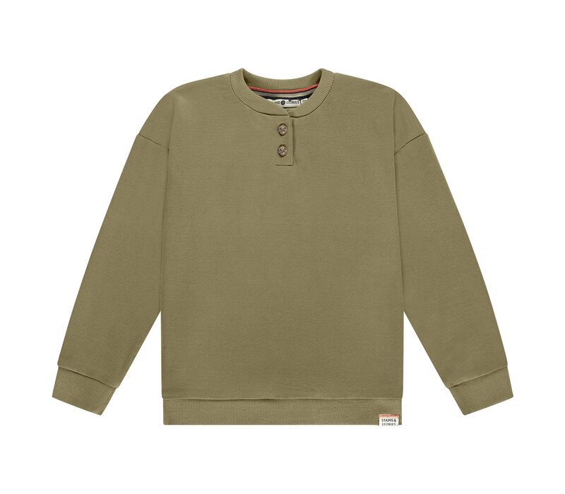 Stains and Stories boys t-shirt long sleeve army