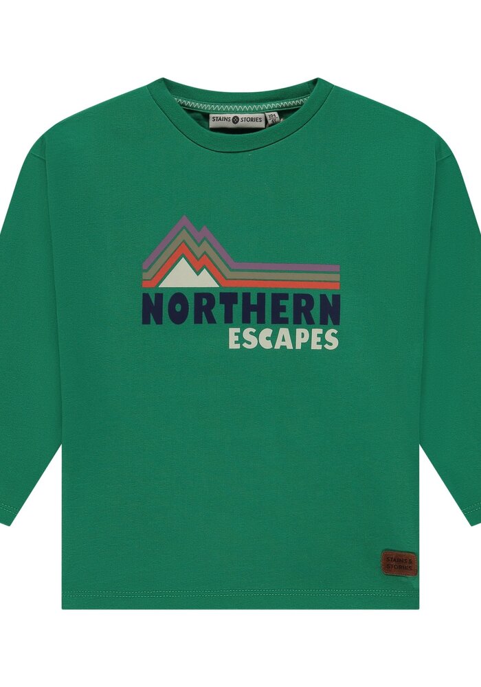 Stains and Stories boys t-shirt long sleeve Grass